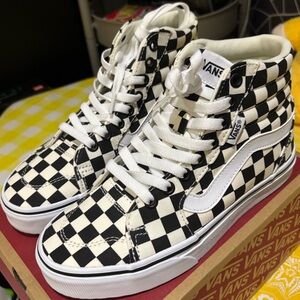 Vans Black and White Checkerboard High-Tops